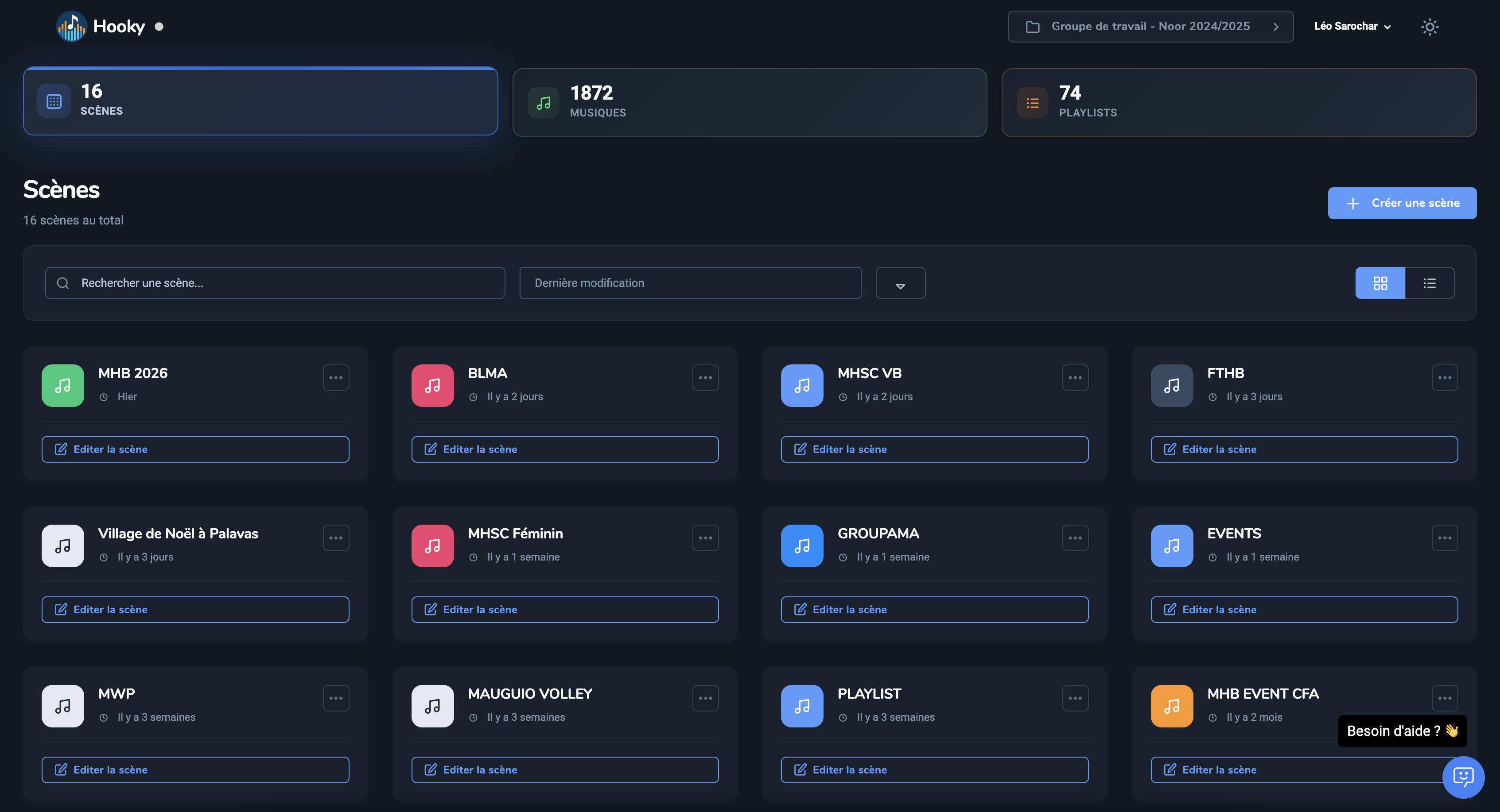 Hooky Dashboard Screenshot